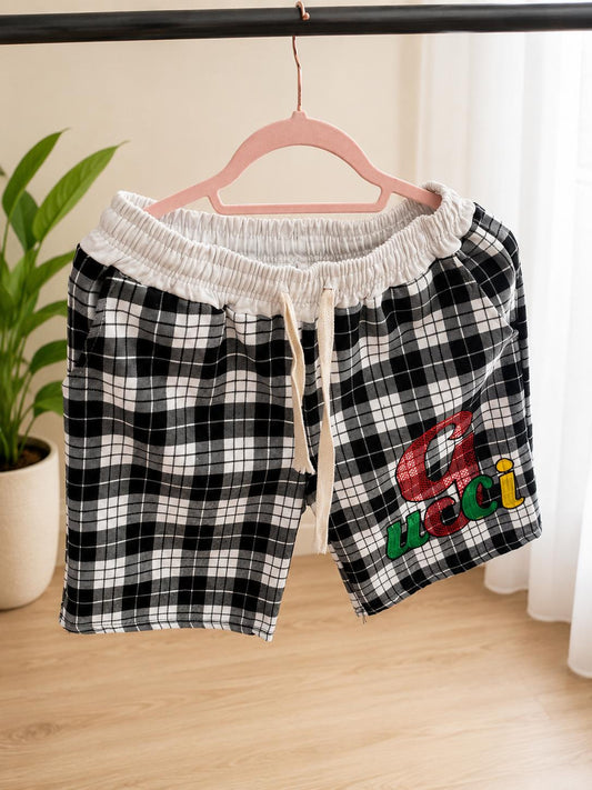 Men's Plaid Casual Drawstring Shorts – Comfortable Summer Shorts (3 Colors, 2 Designs)