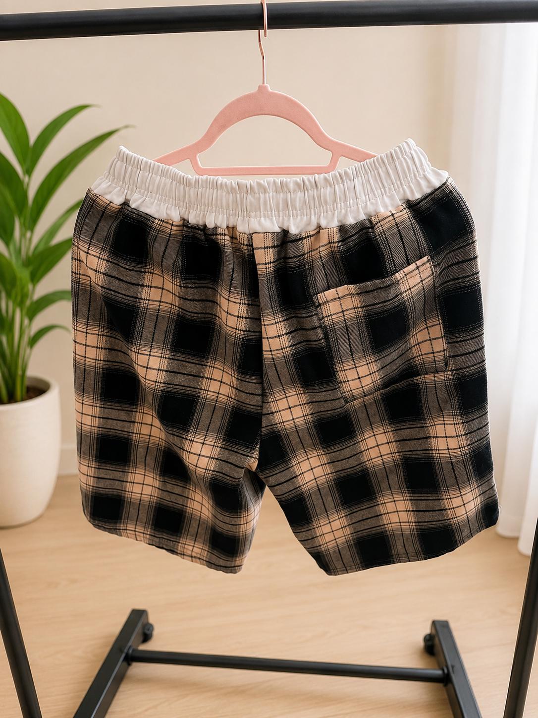 Men's Plaid Casual Drawstring Shorts – Comfortable Summer Shorts (3 Colors, 2 Designs)