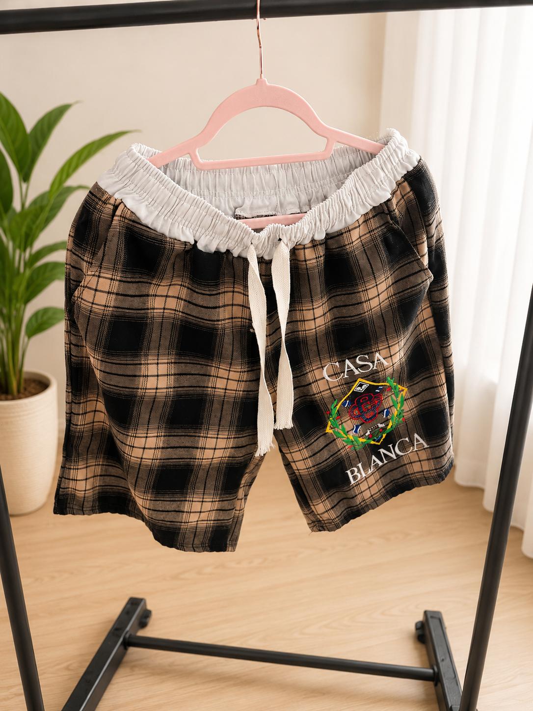 Men's Plaid Casual Drawstring Shorts – Comfortable Summer Shorts (3 Colors, 2 Designs)