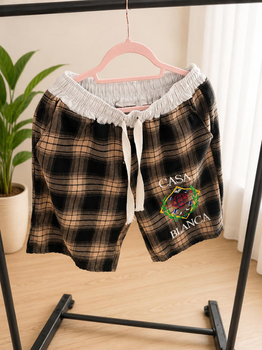 Men's Plaid Casual Drawstring Shorts – Comfortable Summer Shorts (3 Colors, 2 Designs)
