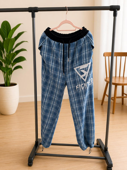 Men's Plaid Hustle Jogger Pants – Casual Drawstring Sweatpants (2 Colors, 2 Designs)